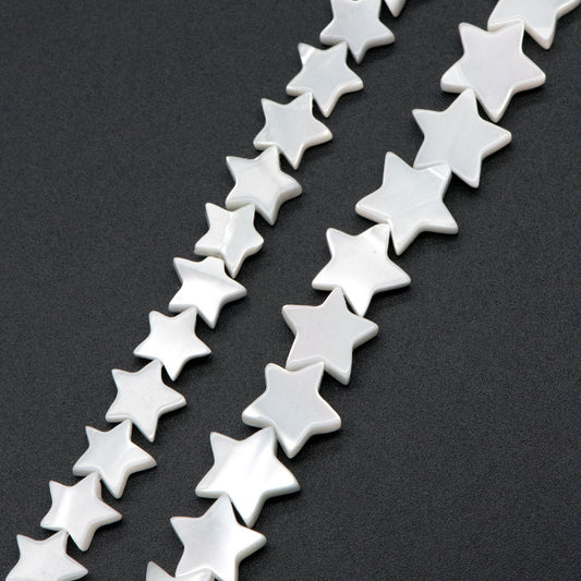White Mother of Pearl Shell Star beads 8/ 10mm (V1367)/ full strand