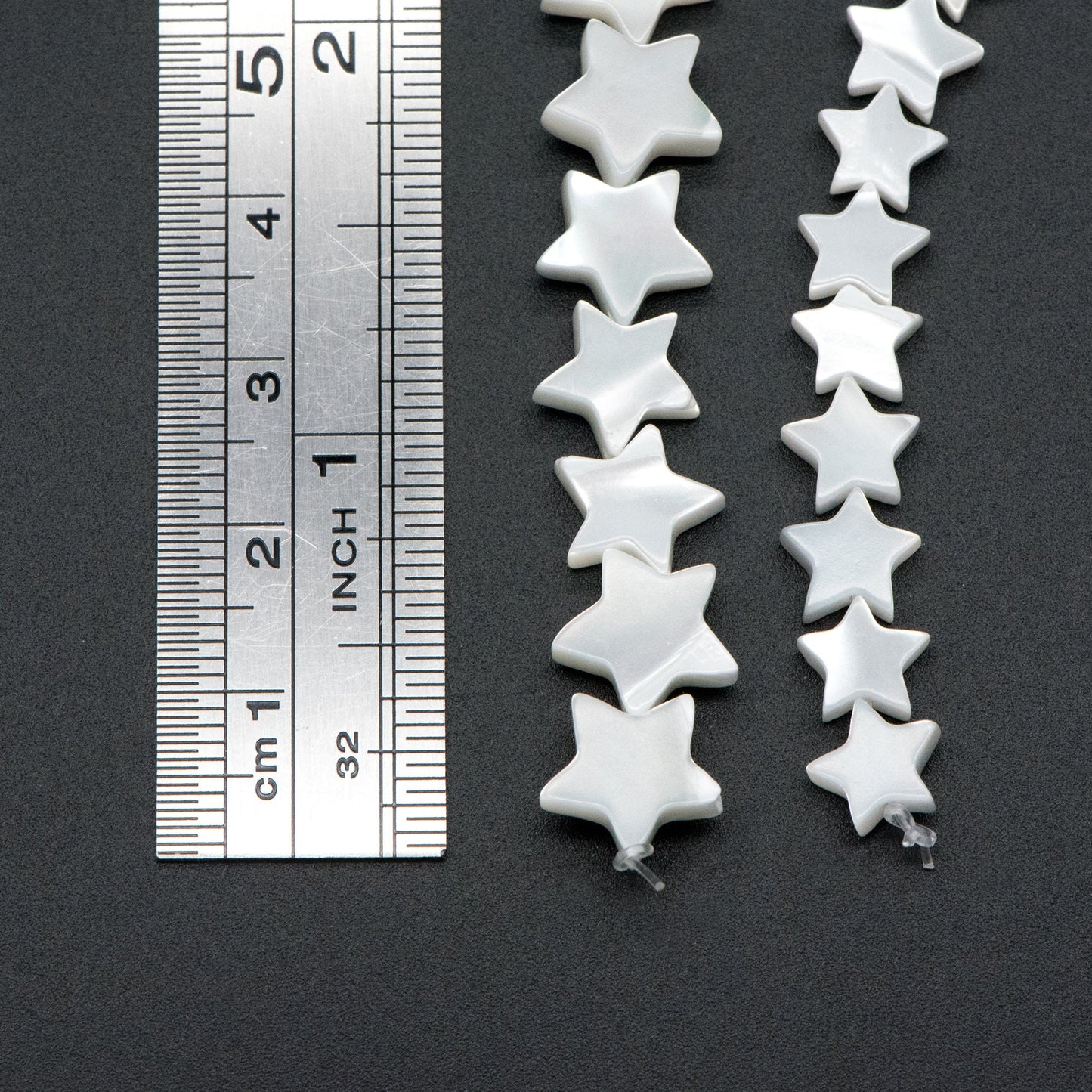White Mother of Pearl Shell Star beads 8/ 10mm (BK-011)/ full strand