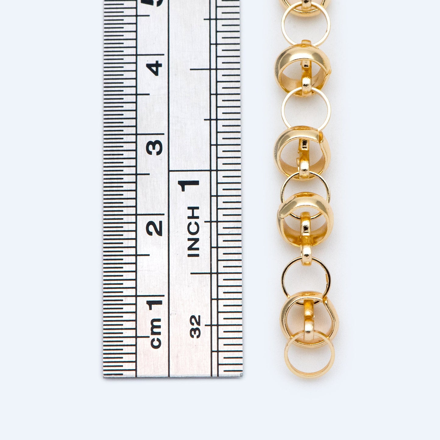 Gold Plated Brass designer Chain, Round Linked Chains, DIY Chain Wholesale (#LK-395)/ 1 Meter=3.3 ft