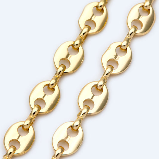 Mariner Link Chain, 8x11mm Oval Coin Chain, Thick Disk Chain, Necklace Chain Wholesale (#LK-396)/ 1 Meter=3.3 ft