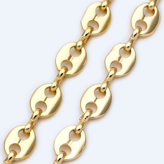 Mariner Link Chain, 8x11mm Oval Coin Chain, Thick Disk Chain, Necklace Chain Wholesale (#LK-396)/ 1 Meter=3.3 ft