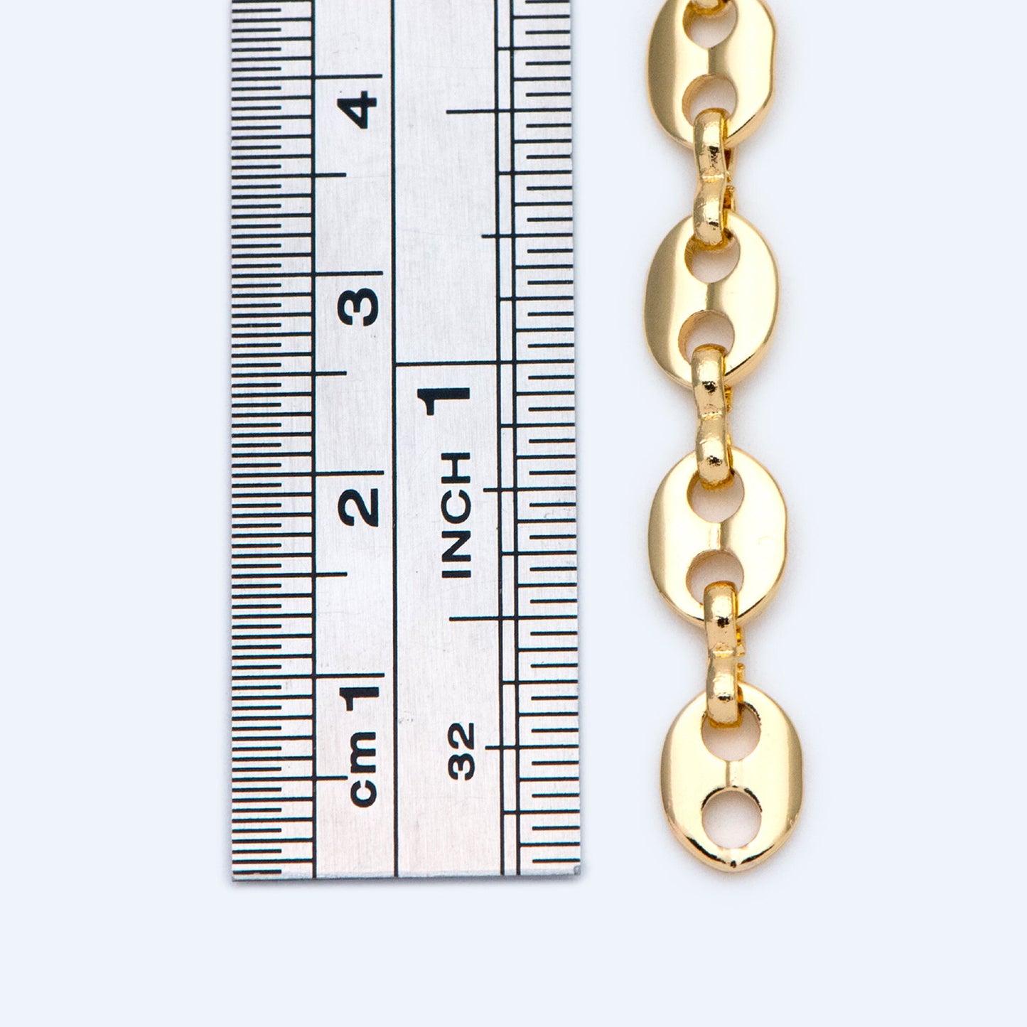 Mariner Link Chain, 8x11mm Oval Coin Chain, Thick Disk Chain, Necklace Chain Wholesale (#LK-396)/ 1 Meter=3.3 ft