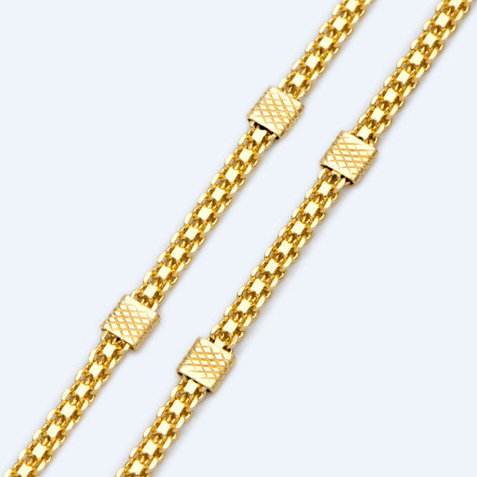 Gold plated Brass Chain, Wholesale Craft Supplies, Jewelry Supplie (#LK-426)/ 1 Meter=3.3 ft