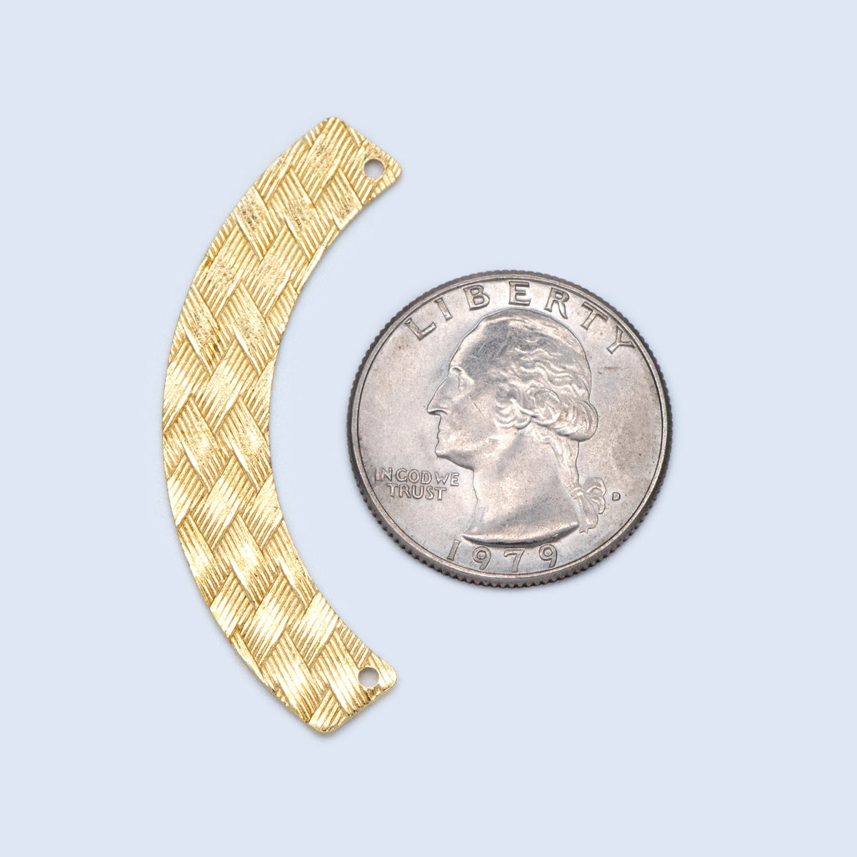 10pcs Raw Brass Curved Bar Connectors 47mm, Solid Brass Charm Pendants Wholesale (RB-191)