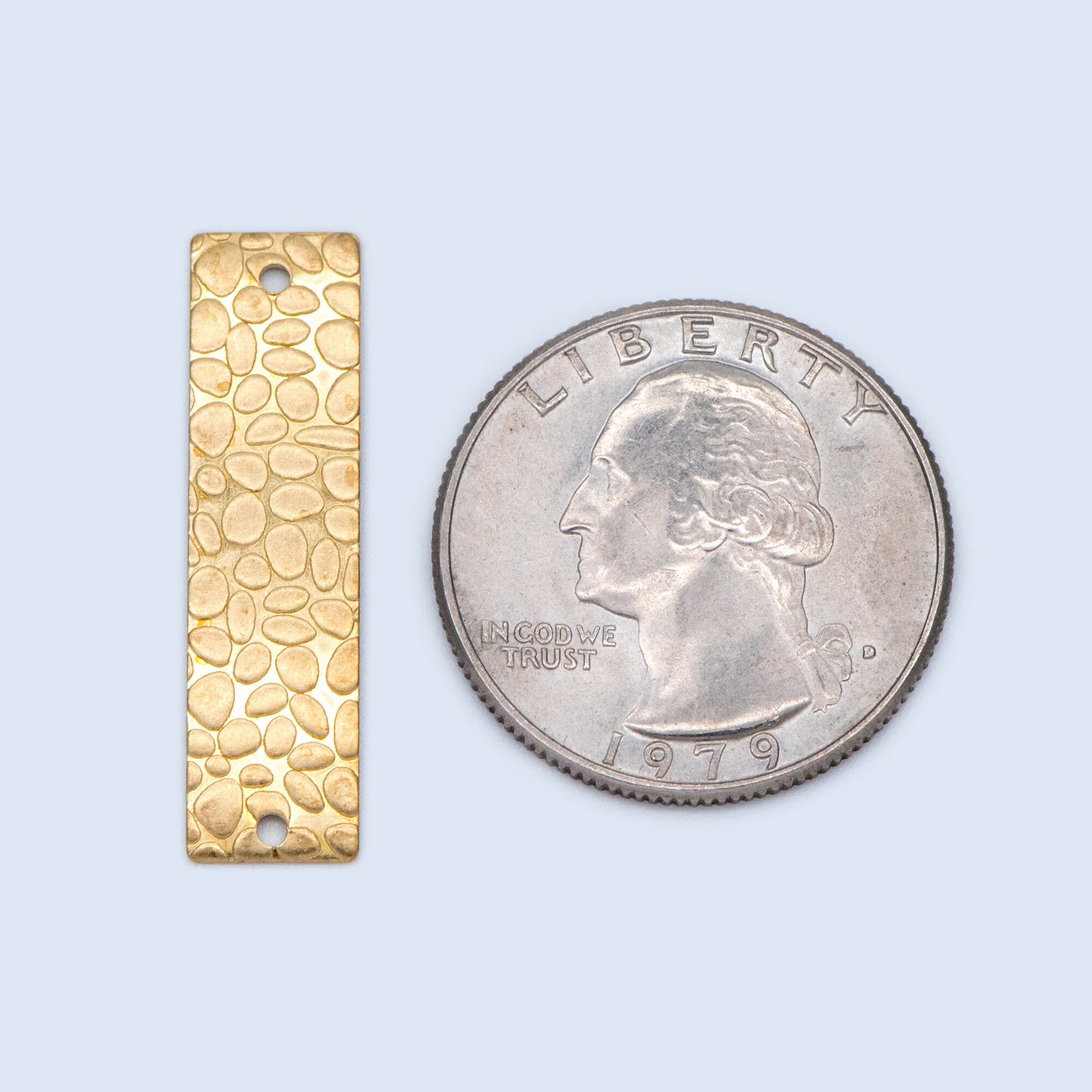 20pcs Raw Brass Rectangle Connectors 30x8mm, Yellow Brass Square Charm Pendants (RB-195)