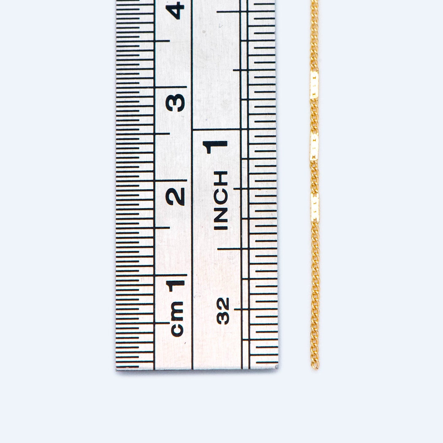 Gold Flat Circle Chains 1mm, Tiny Curb Chains, 18K Gold plated Brass, Dainty Necklace Findings (#LK-433)/ 1 Meter=3.3 ft