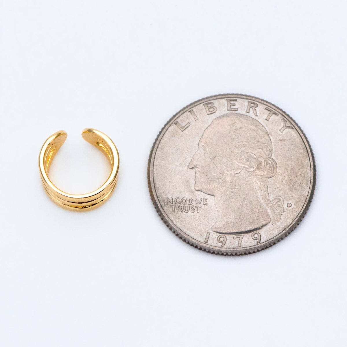 10pcs Adjustable Gold Ear Cuffs, Gold/ Silver plated Brass Earwire Earring Clips (GB-2826-G)
