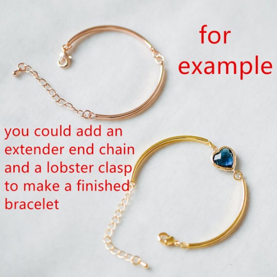 10pcs Gold Bangles for Bracelets, Bracelet Bar Finding Components (#GB-1568)