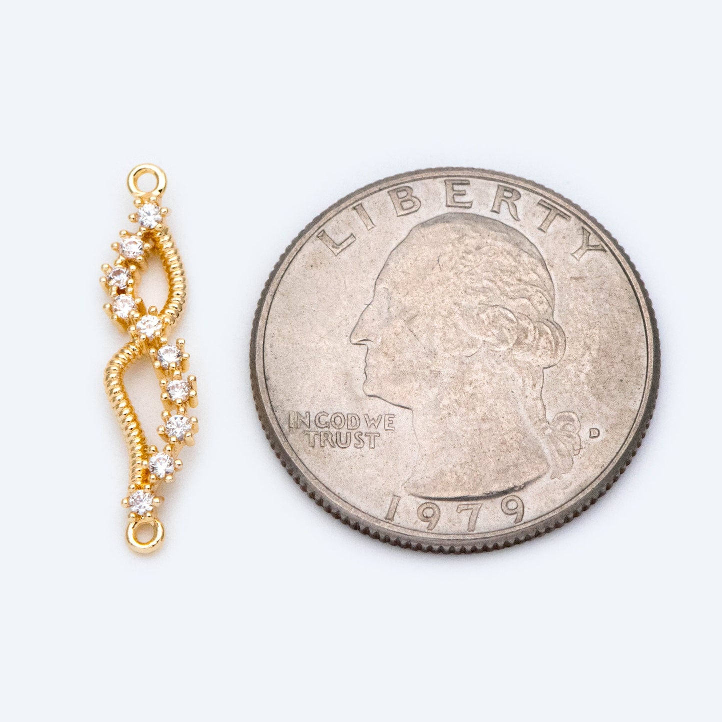 4pcs Micro PaveWing Connector, Gold plated Brass Connector, CZ Rhinestone Pave Charm Pendants (GB-2197-E)