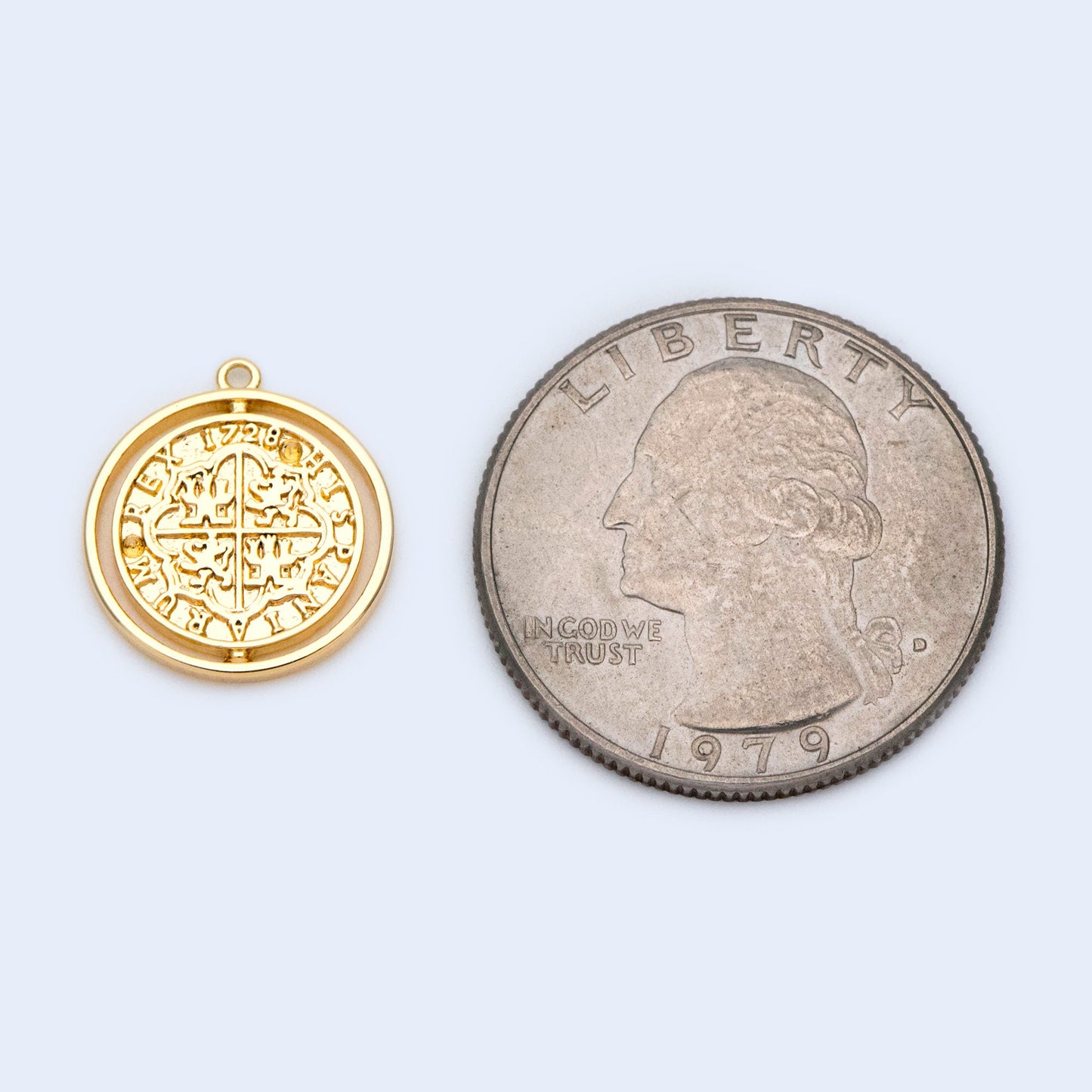 10pcs Gold/ Silver tone Medallion Charm Pendant 16x14mm, Jewelry Supply (GB-1634)