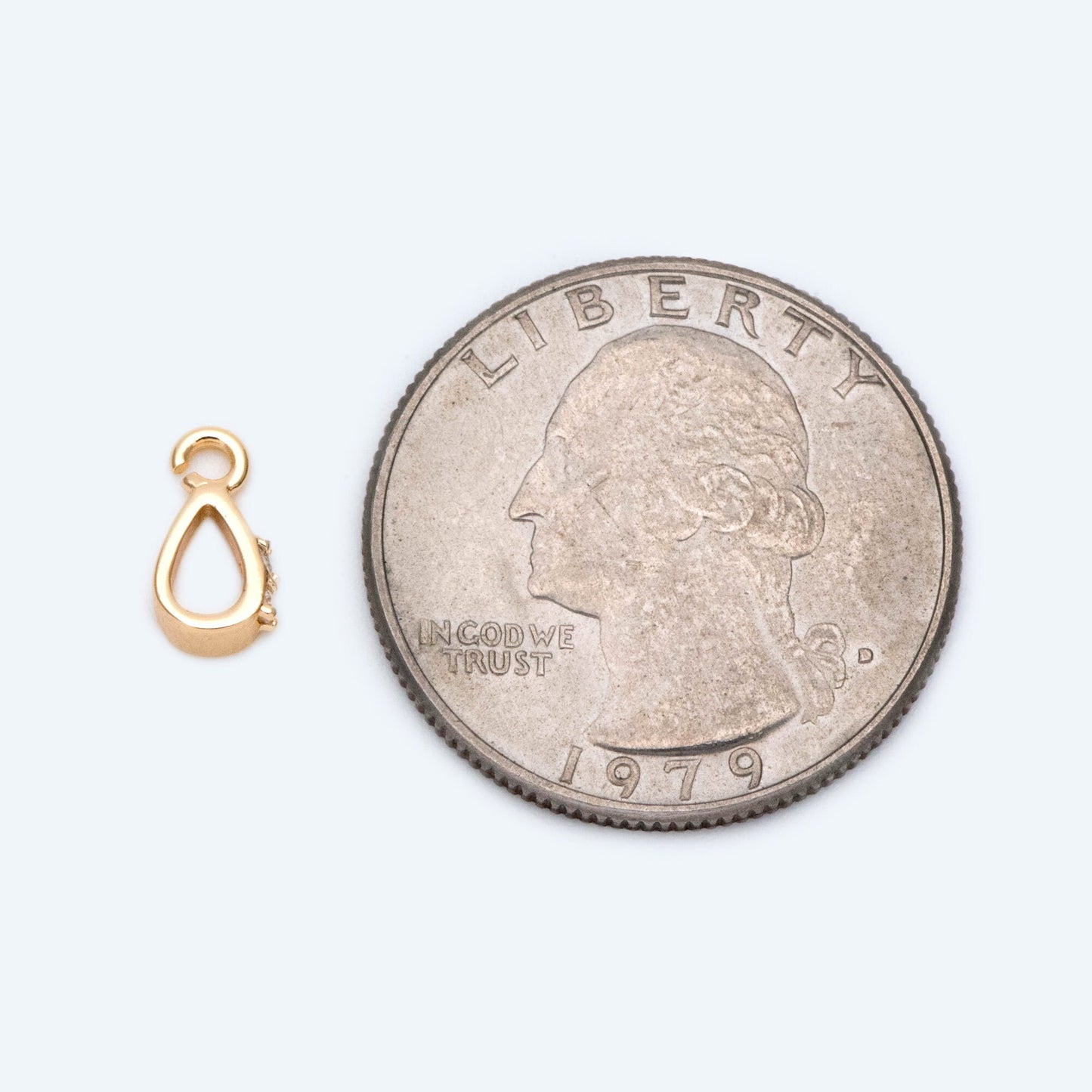 10pcs CZ Pave Gold/ Silver Open Loop Bail, Gold/ Rhodium Plated Bails, Small Bail, Jewelry Bail, Pendant Bails, Metal Bails (GB-1468-C)