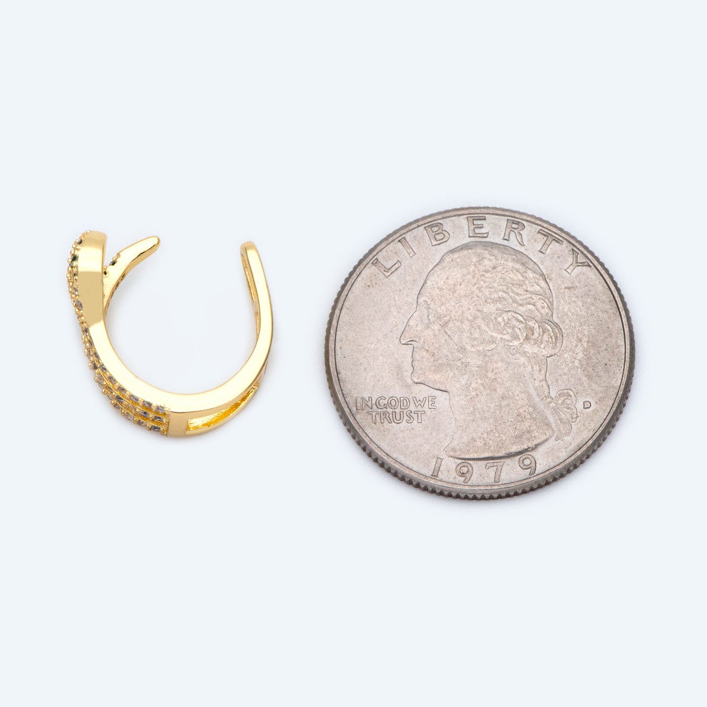 2pcs CZ Pave Snake Ear Cuff, Cartilage, Dainty Earcuff Earring (GB-1665)