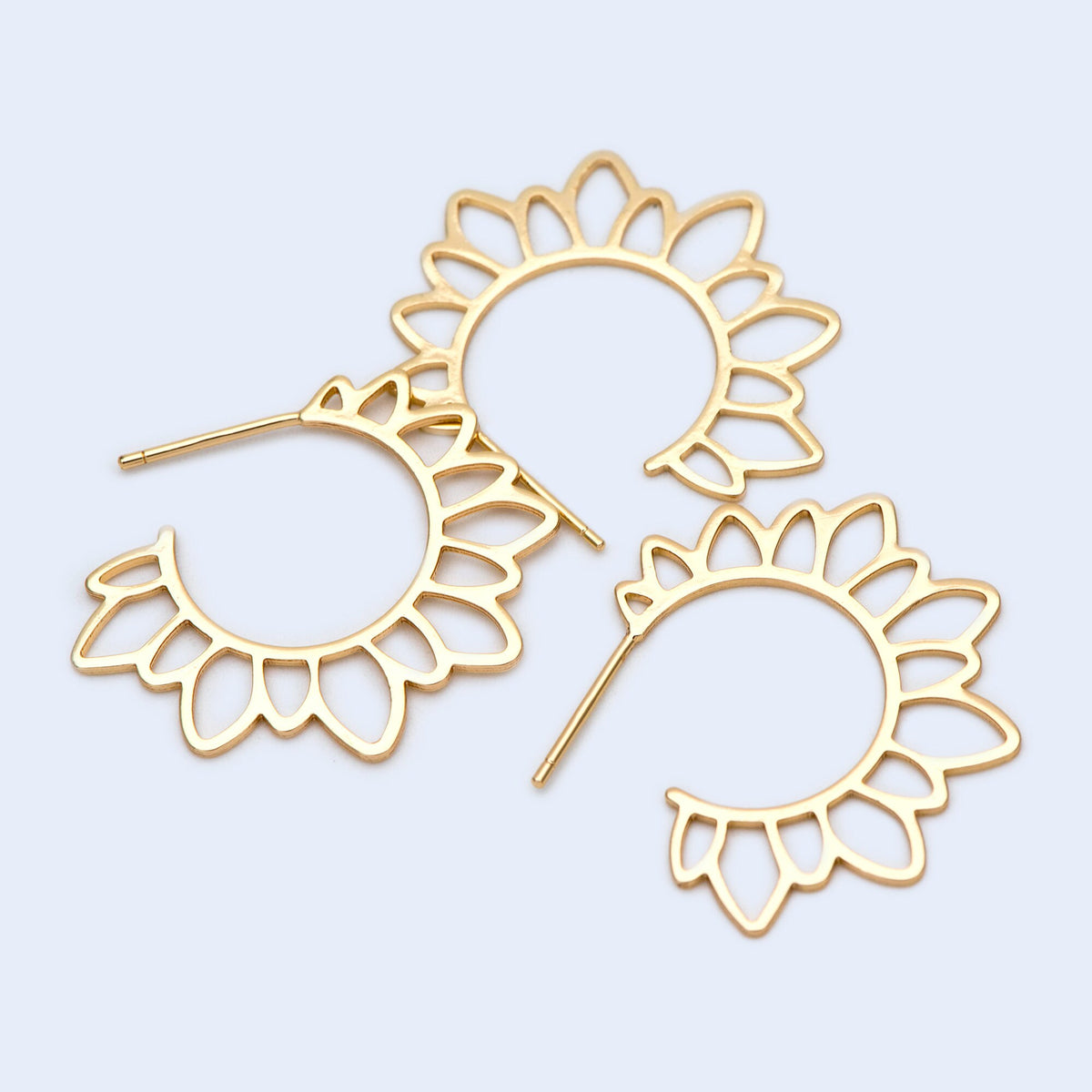 10pcs Gold/ Silver Flower round post Earrings, 30mm, Gold/ Rhodium plated Brass Sun Earrings, Jewelry Making, Jewelry Supplies (#GB-1711)