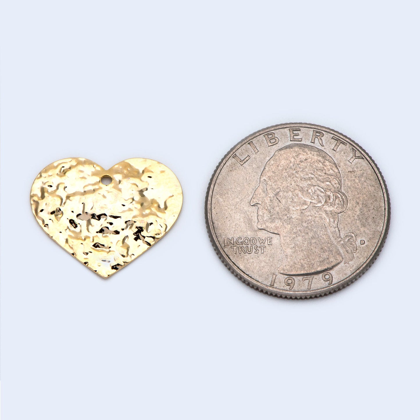 10pcs Hammered Heart Charm, Earring Findings, Jewelry Making, Diy Material, Jewelry Supplies (GB-1422-E)
