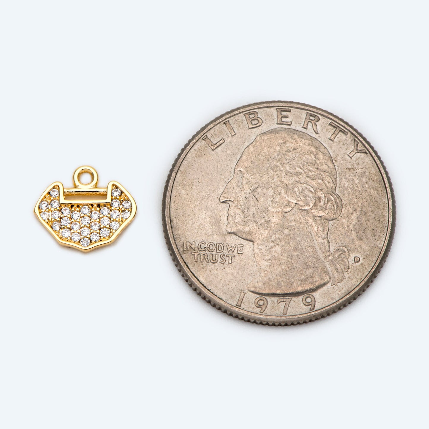 4pcs CZ Pave Tiny Chinese Auspicious Lock charm, Lucky charm, Earring Findings, Jewelry Making, Jewelry Supplies (GB-751-B)