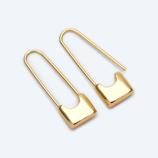 4pcs Gold/ Silver tone Padlock Hoops, Lock Earrings, Safety Pin Hoops, Geometric Hoops, Dainty Earrings, Minimalist Hoops (GB-1781)