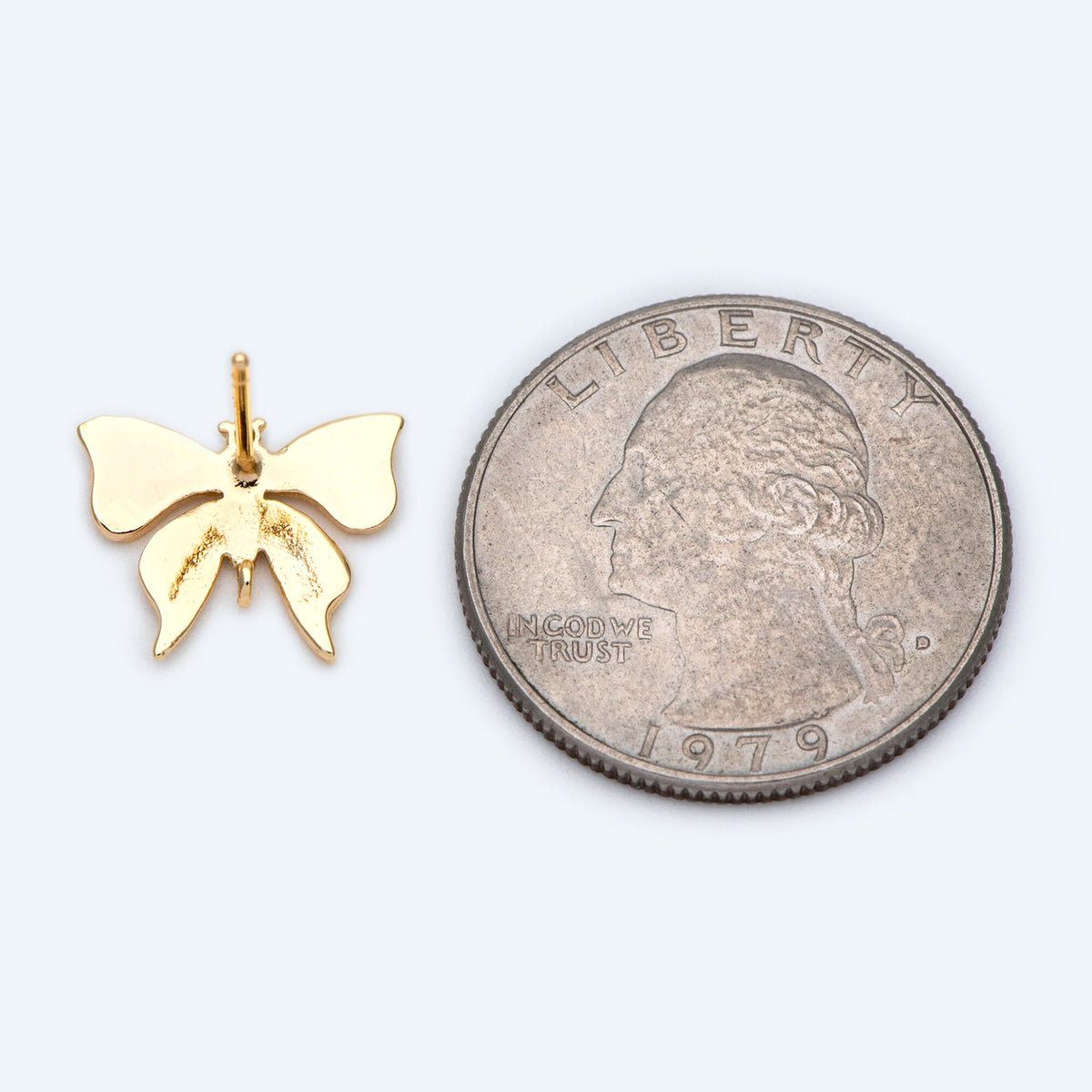 10pcs Gold Butterfly Earring With Loop, DIY Earring Components, Jewelry Making Supplies (GB-415-B)