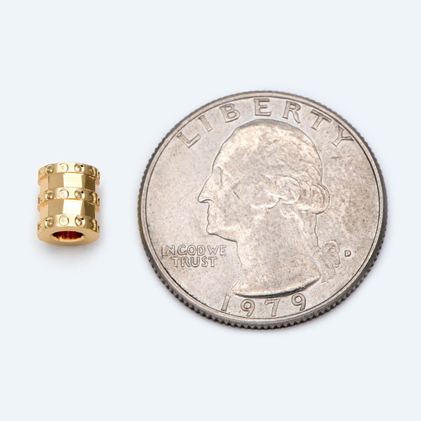 5pcs Gold Tube Beads 7x6mm, 18K Gold plated Brass, Tube Spacer Beads (GB-1783)