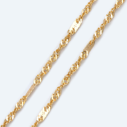 Twisted Chain, Thin Jewelry Chain, Necklace Chain, Gold Plated Chain, Body Chain, Bulk Chain (#LK-448)/ 1 Meter=3.3 ft