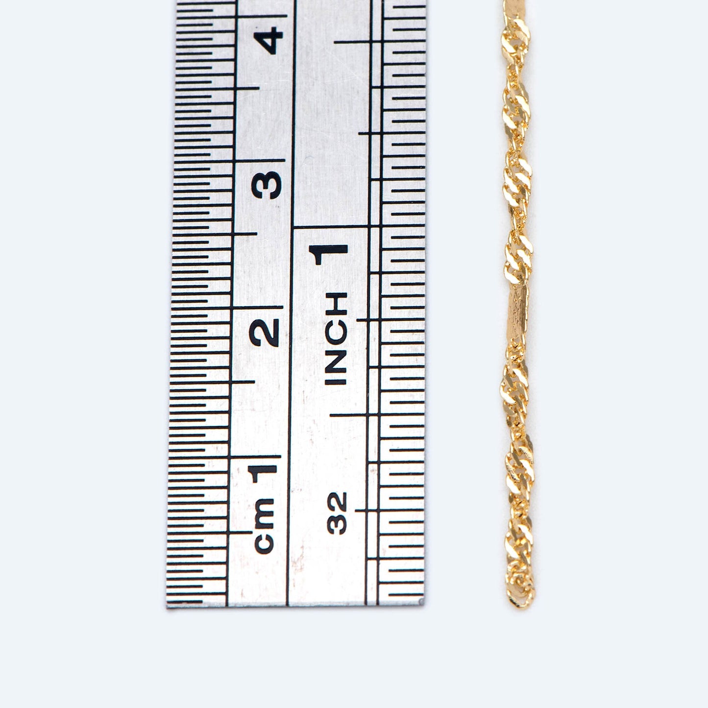 Twisted Chain, Thin Jewelry Chain, Necklace Chain, Gold Plated Chain, Body Chain, Bulk Chain (#LK-448)/ 1 Meter=3.3 ft