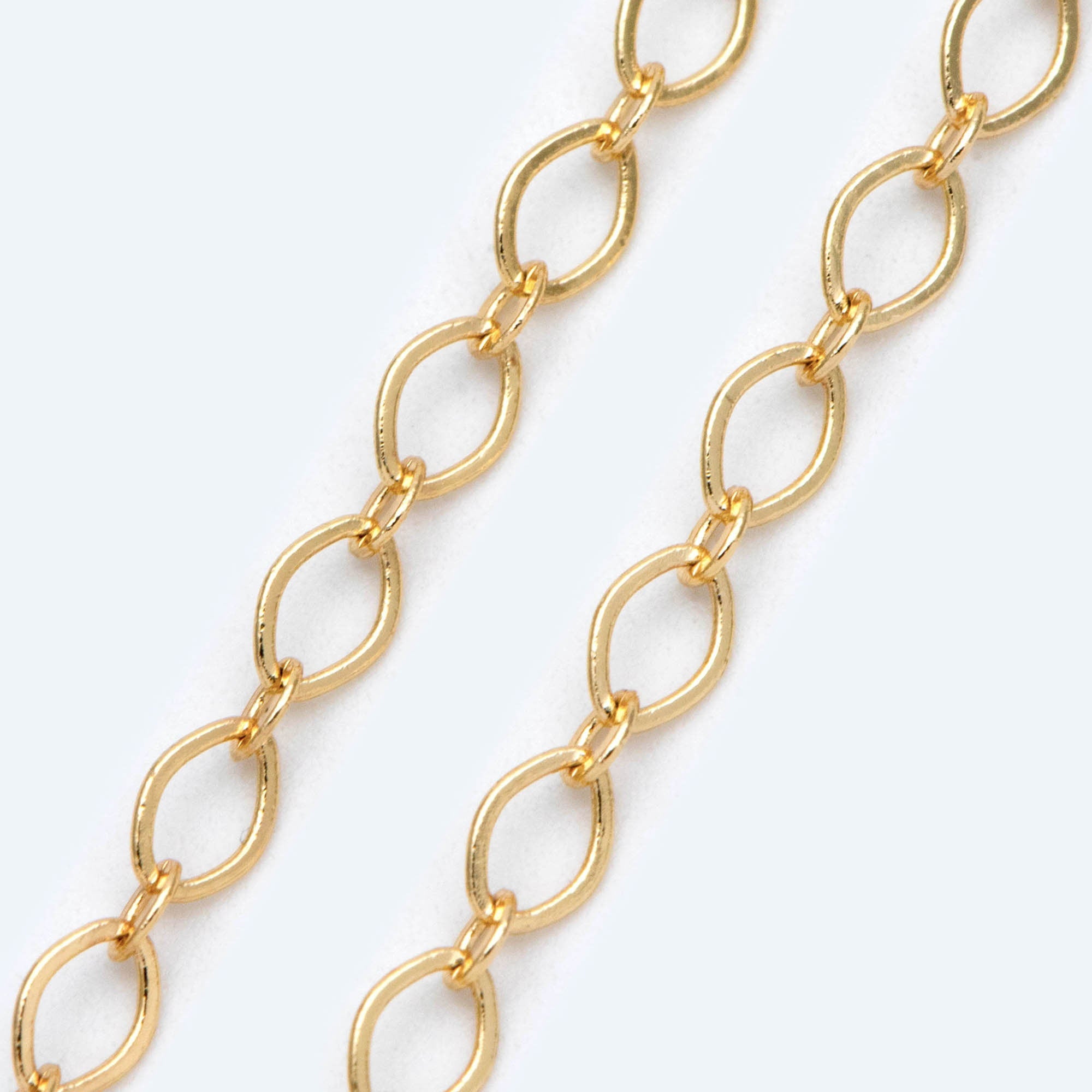Gold plated Brass Oval Chains, 3.6x5.2mm, 18K Gold plated Brass Chains (#LK-445)/ 1 Meter=3.3 ft