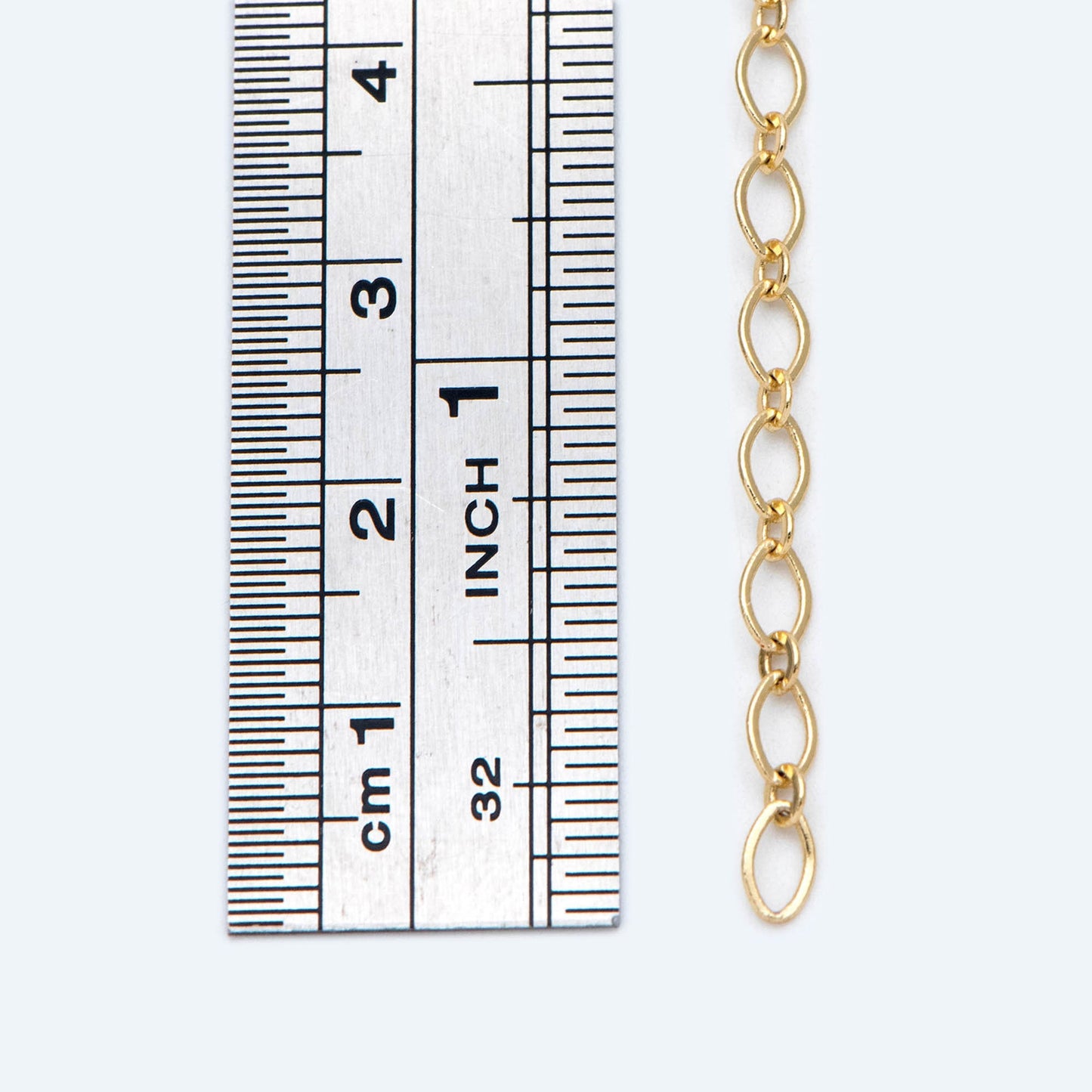 Gold plated Brass Oval Chains, 3.6x5.2mm, 18K Gold plated Brass Chains (#LK-445)/ 1 Meter=3.3 ft