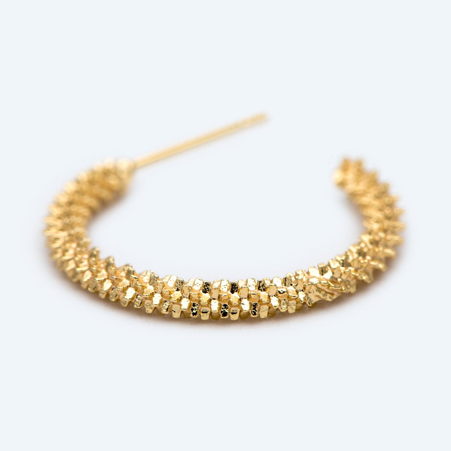 10pcs Gold/ Silver Earring Studs 23mm, 18K Gold/ Rhodium plated Brass, Round Circle Earring (GB-1798)