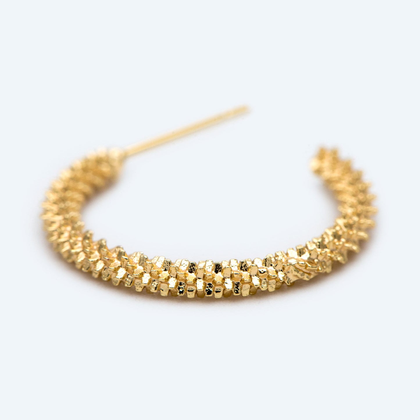 10pcs Gold/ Silver Earring Studs 23mm, 18K Gold/ Rhodium plated Brass, Round Circle Earring (GB-1798)