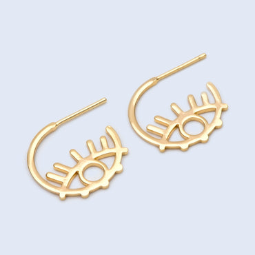 10pcs Gold Eye post Earrings, gold Evil Eye Earrings, Jewelry Making, Jewelry Supplies (#GB-1726)