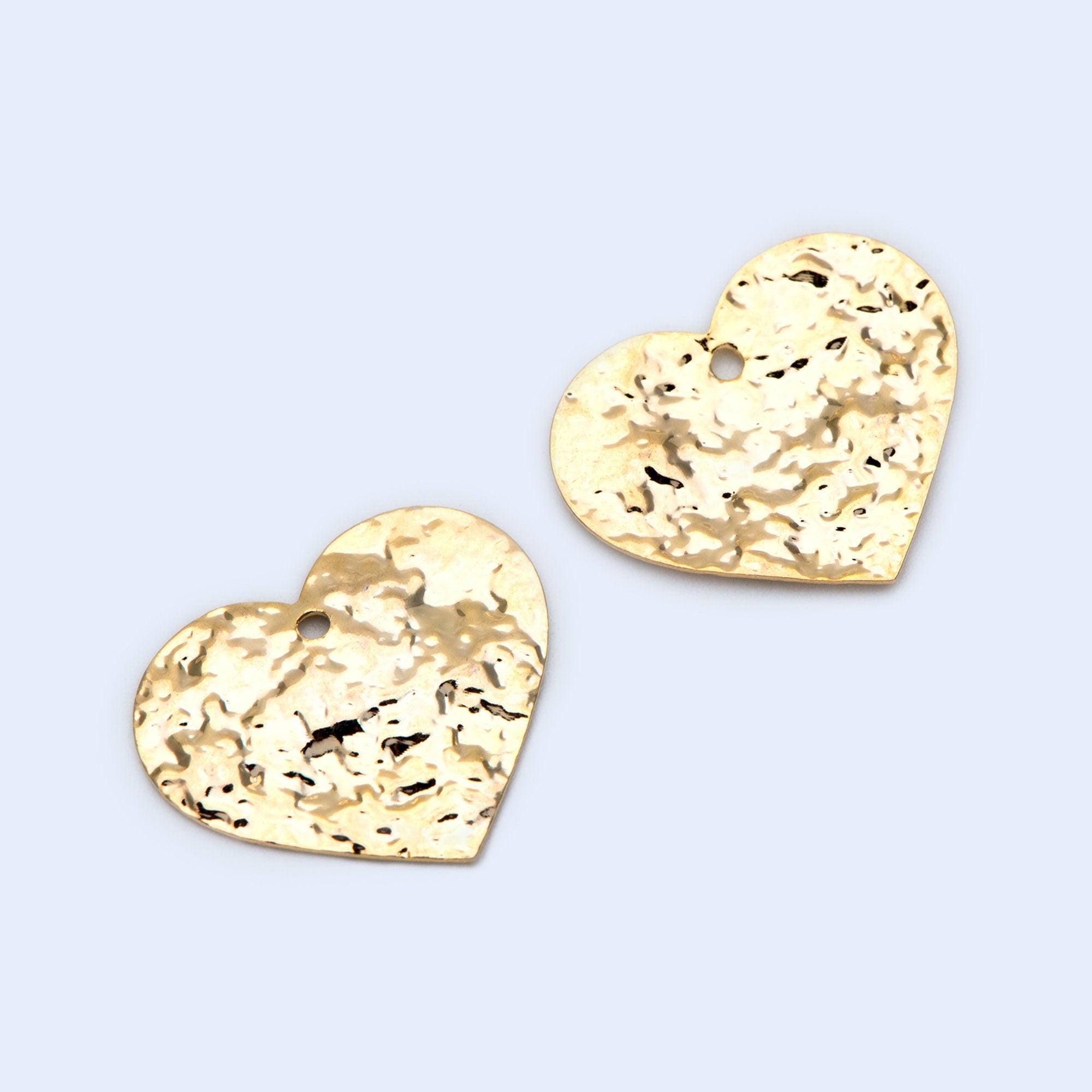 10pcs Hammered Heart Charm, Earring Findings, Jewelry Making, Diy Material, Jewelry Supplies (GB-1422-E)