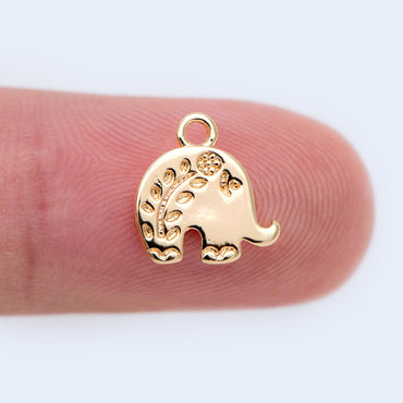 10pcs Gold Elephant Charm Pendant 10x10mm, Earring Findings, Jewelry Making, Diy Material, Jewelry Supplies (GB-1765)