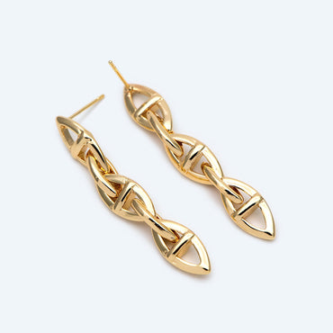 10pcs Link Earrings, Chain Studs, Chunky Chain,Long Chain Earrings, Dangling Earrings, Simple Long Earrings, Stud Chain (GB-1840)