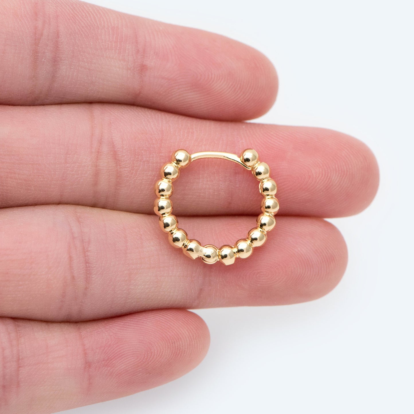 10pcs Gold Hoop Earrings, 20mm, Gold Huggie Earrings, Gold Hoops, Huggies (GB-1948)
