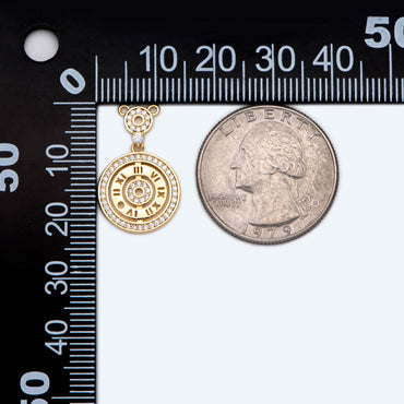4pcs CZ pave Gold ClockCharms, 18K Gold plated Brass, Clock Pendant Connectors (GB-1879)