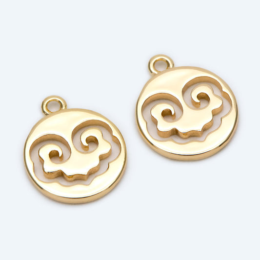 10pcs Gold Auspicious Clouds Charm Pendant, Jewelry Making, Diy Material, Jewelry Supplies (GB-1924)