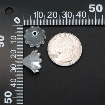 30pcs Plastic Acrylic Bead Caps 15mm, Pearly Pearl White Color (#SL033)