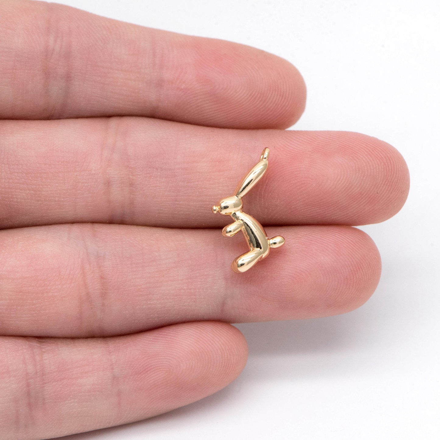 10pcs Gold Balloon Rabbit Charm, 20x12mm, Jewelry Making, Diy Material, Jewelry Supplies (GB-2034-A)