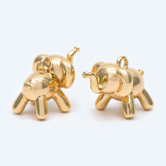 10pcs Gold Balloon Elephant Charm Pendant 16x11mm, Jewelry Making, Diy Material, Jewelry Supplies (GB-2034-C)