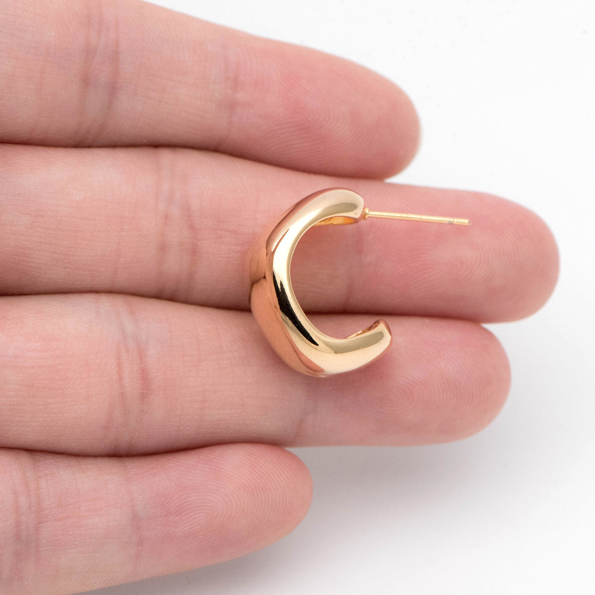 10pcs Gold/ Silver Minimalist Ear Posts, 18K Gold/ Rhodium plated Brass Ear Posts, Stud Earrings (GB-2042)