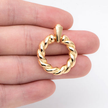 4pcs Gold Chunky Twisted Cricle Earrings, 30x24mm, Geometric Earring, Hoop Earrings (GB-2004)