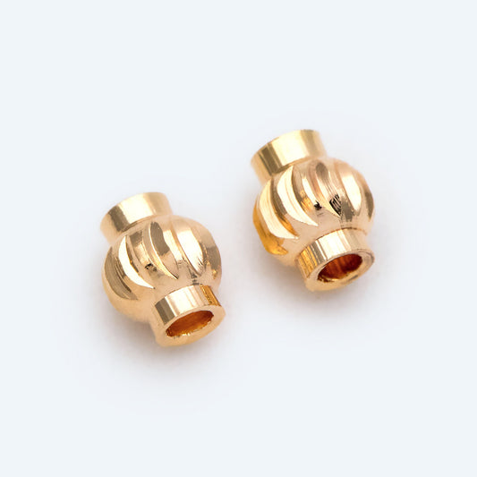 20pcs Gold plated Brass Lantern Beads, Rondelle Spacer Beads, Jewelry Making, Diy Material, Jewelry Supplies (GB-2092)