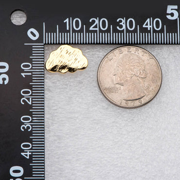 10pcs Brushed Gold Cloud Earrings, Stud Earring with loops, Gold plated Brass Ear Posts (#GB-2118)