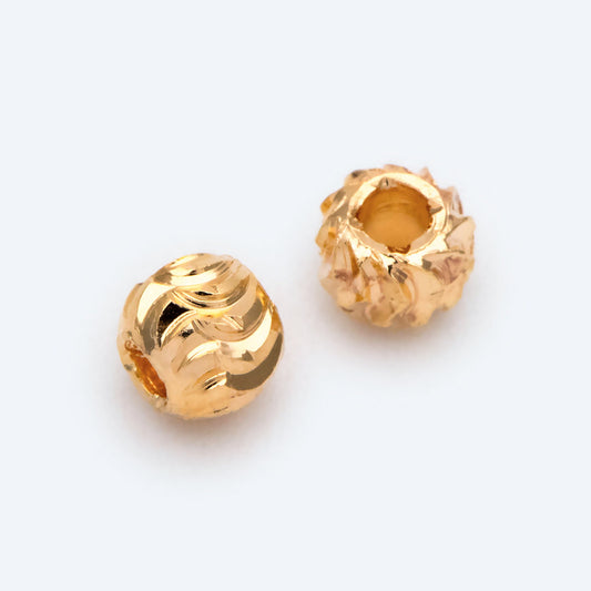 20pcs Gold plated Brass Twisted Corrugated Beads, Rondelle Spacer Beads, Jewelry Making, Diy Material, Jewelry Supplies (GB-2093)