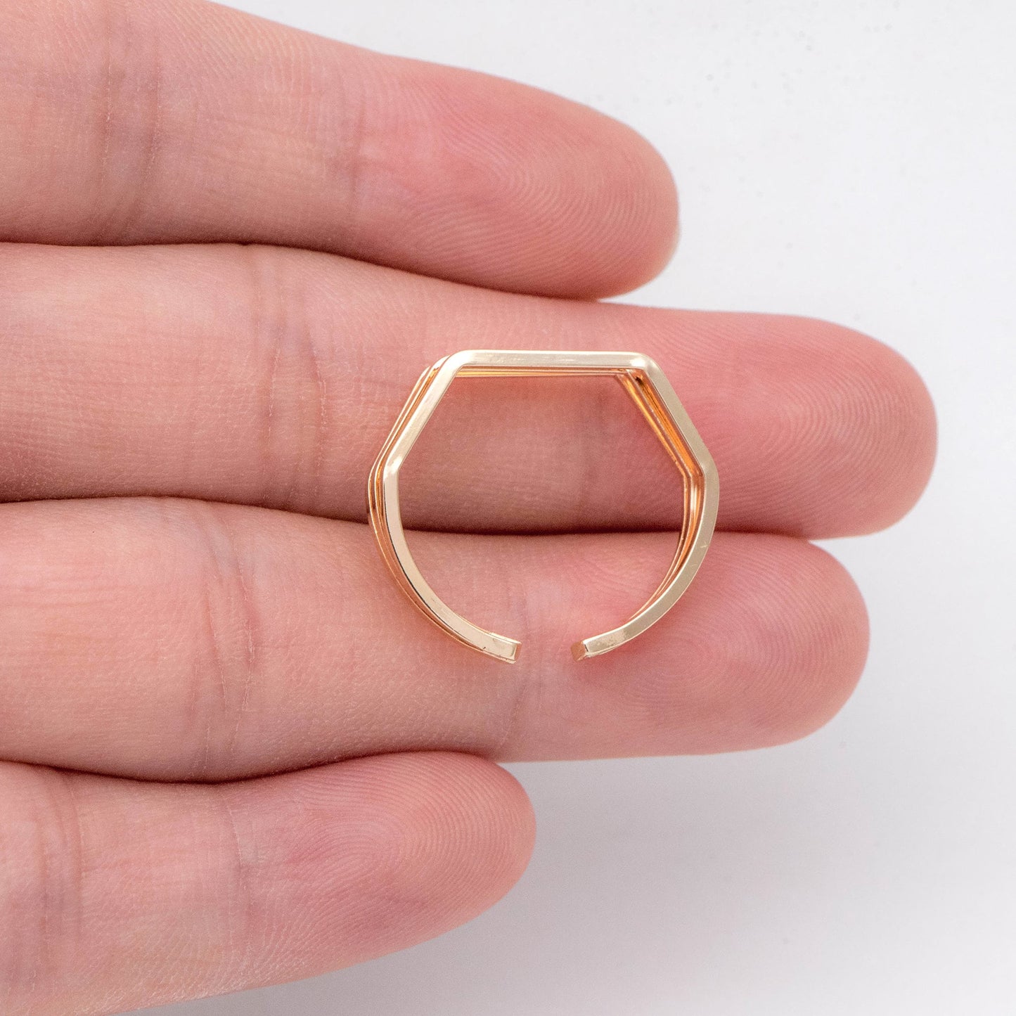 4pcs Gold Finger Rings, Adjustable Rings, Dainty Geometric Rings, 18K Gold Plated Brass, Minimalist Rings (#JZ-020-A)