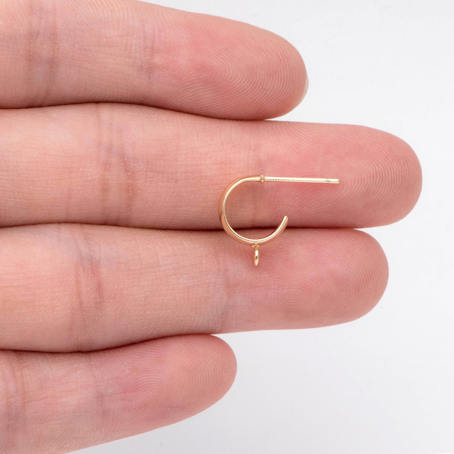 10pcs Gold/ Silver Tone Round Circle Ear Posts, Gold/ Rhodium plated Brass, Geometric Hoop Stud Earrings (GB-2169)