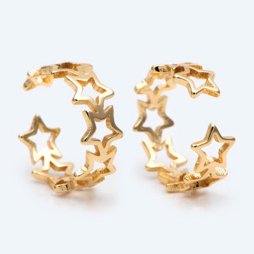 10pcs Gold Star Ear Cuff, Cartilage, Dainty Earcuff Earring (GB-2826-H)