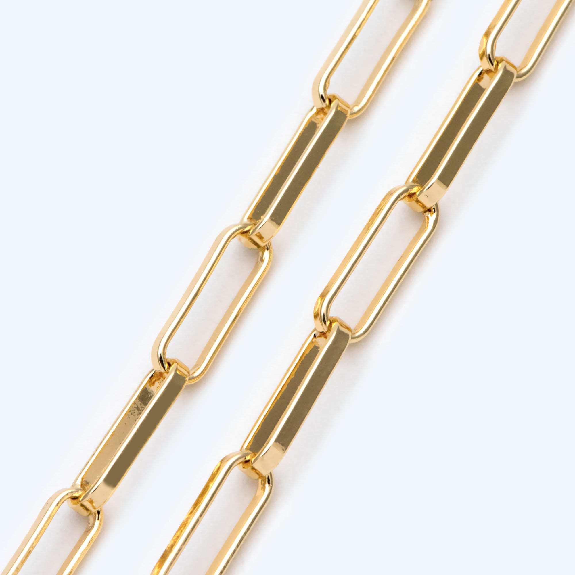 Gold/ Silver Long Oval Chains, Link Size 14.5x4.5mm, 18K Gold/ Rhodium plated Brass, Quality Craft Jewelry Supplies(#LK-475)/ 1 Meter=3.3 ft