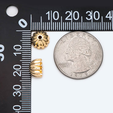 10pcs Flower Bead Caps 9mm, Real Gold plated Brass, Floral Tassel Caps (GB-2167)