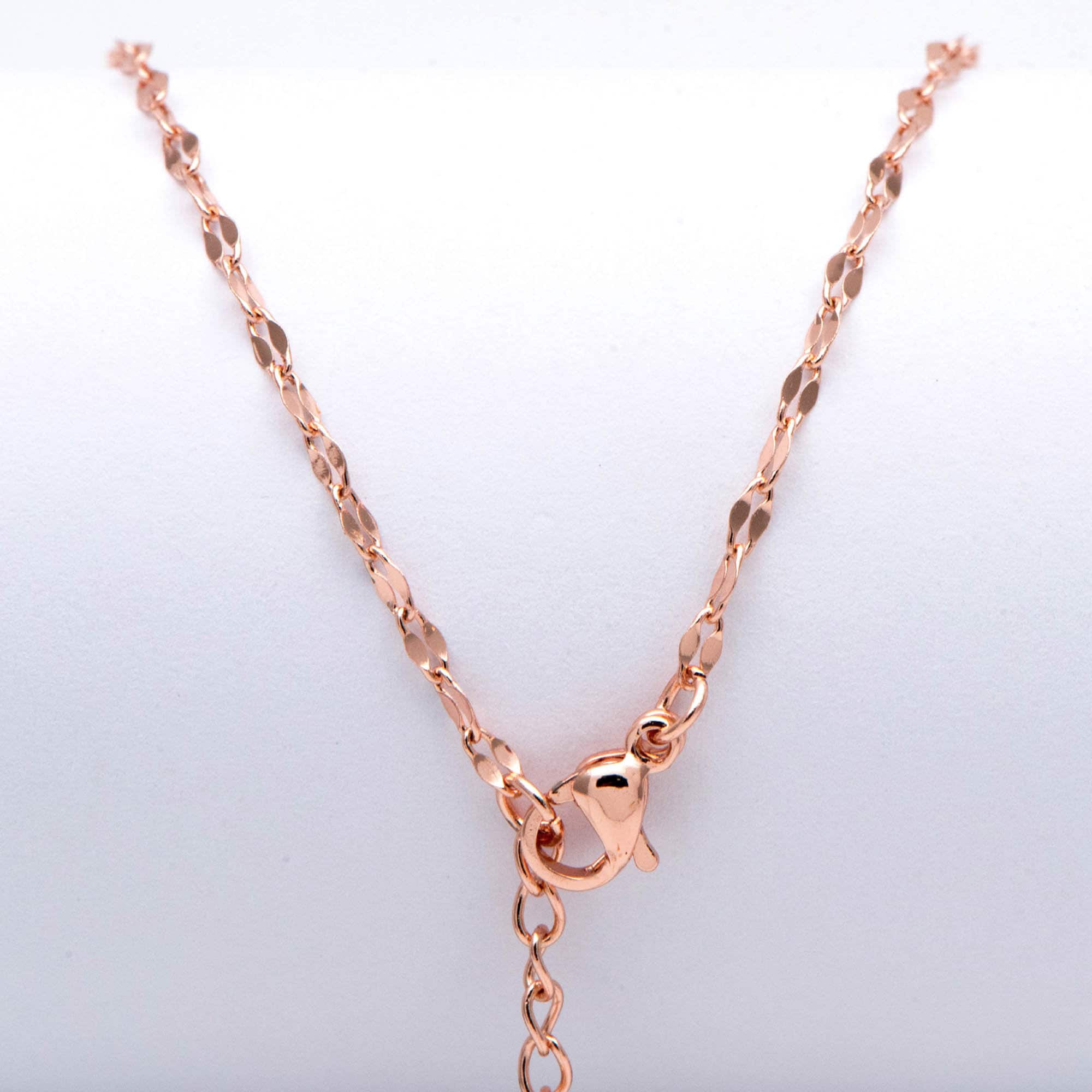 Rose Gold plated Stainless Steel Necklaces 2mm, Adjustable Necklace 16-18 Inch, Ready to Wear (#LK-450-2)