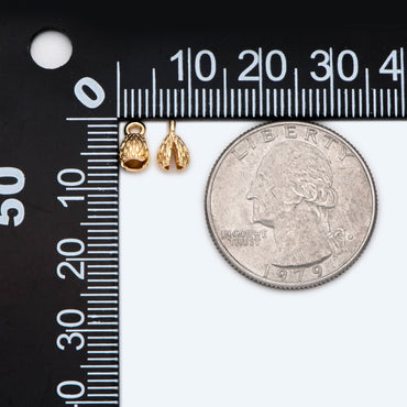 10pcs Flower Crimp Ends, Cord Ends, Clam Bead Tip, Chain Crimps, Flower Bud End (GB-2256)